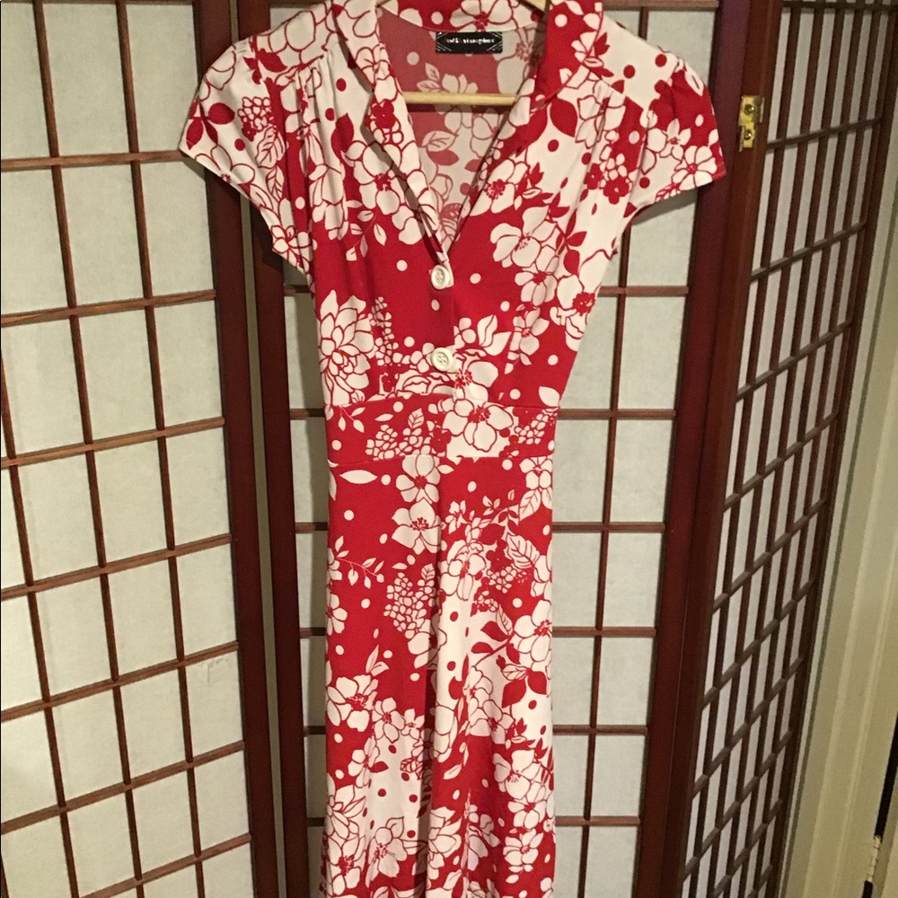 Vintage-Inspired Boutique Floral Dress Sz. S